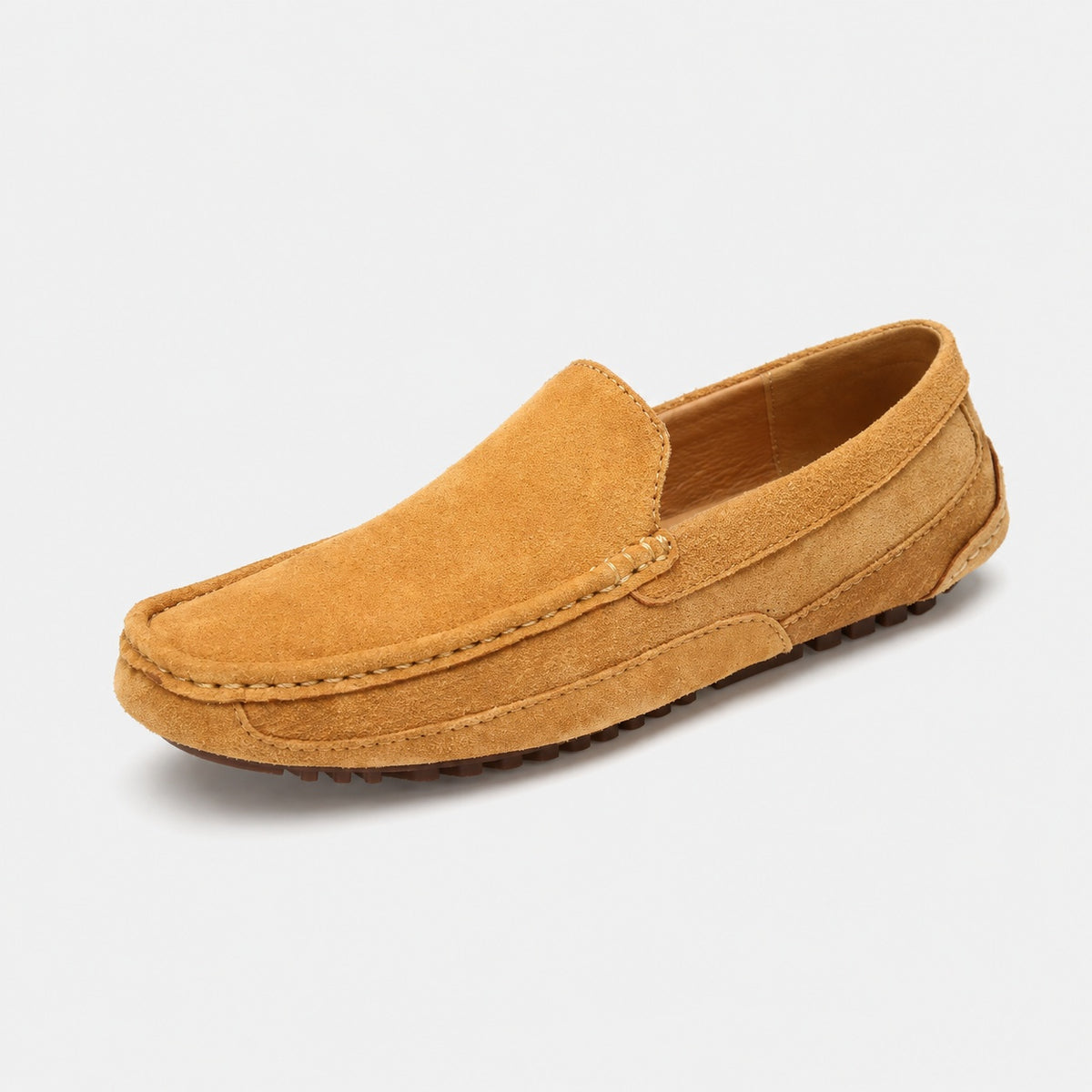 Noble Chaussure Mocassin Homme Daim Mocassins En Daim Véritable Marron Pour Homme