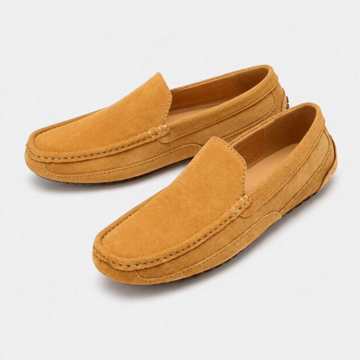 Noble Chaussure Mocassin Homme Daim Mocassins En Daim Véritable Marron Pour Homme