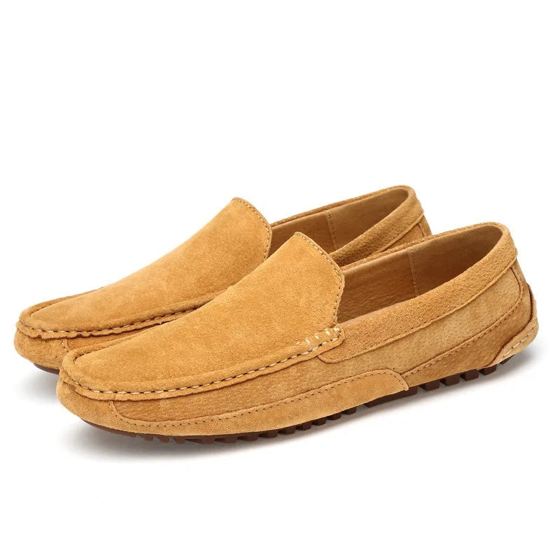 Noble Chaussure Mocassin Homme Daim Mocassins En Daim Véritable Marron Pour Homme