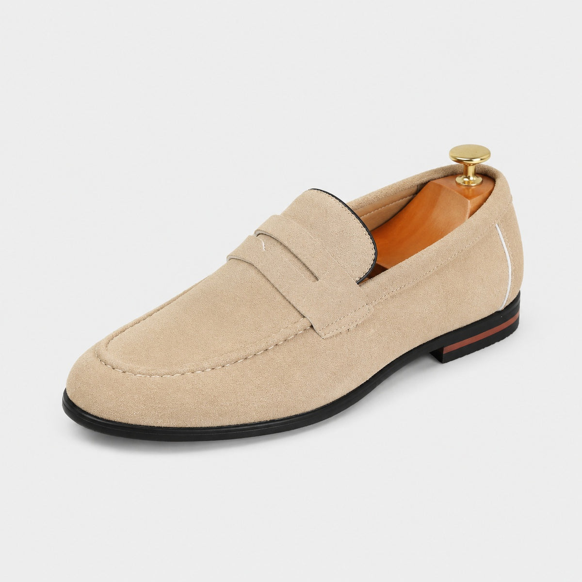 Noble Chaussure Mocassin Homme Daim Mocassins Homme Beige en Daim Classique