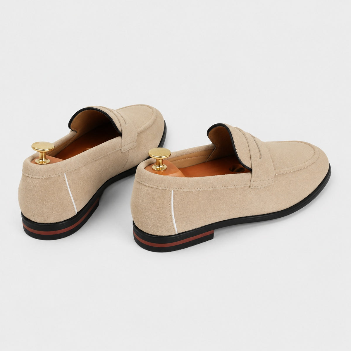 Noble Chaussure Mocassin Homme Daim Mocassins Homme Beige en Daim Classique