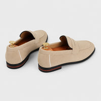 Noble Chaussure Mocassin Homme Daim Mocassins Homme Beige en Daim Classique