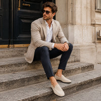 Noble Chaussure Mocassin Homme Daim Mocassins Homme Beige en Daim Classique