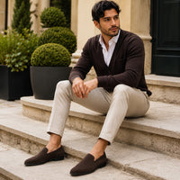 Noble Chaussure Mocassin Homme Daim Mocassins Homme en Daim Premium Marron