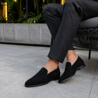 Noble Chaussure Mocassin Homme Daim Mocassins Homme en Daim Premium Noir