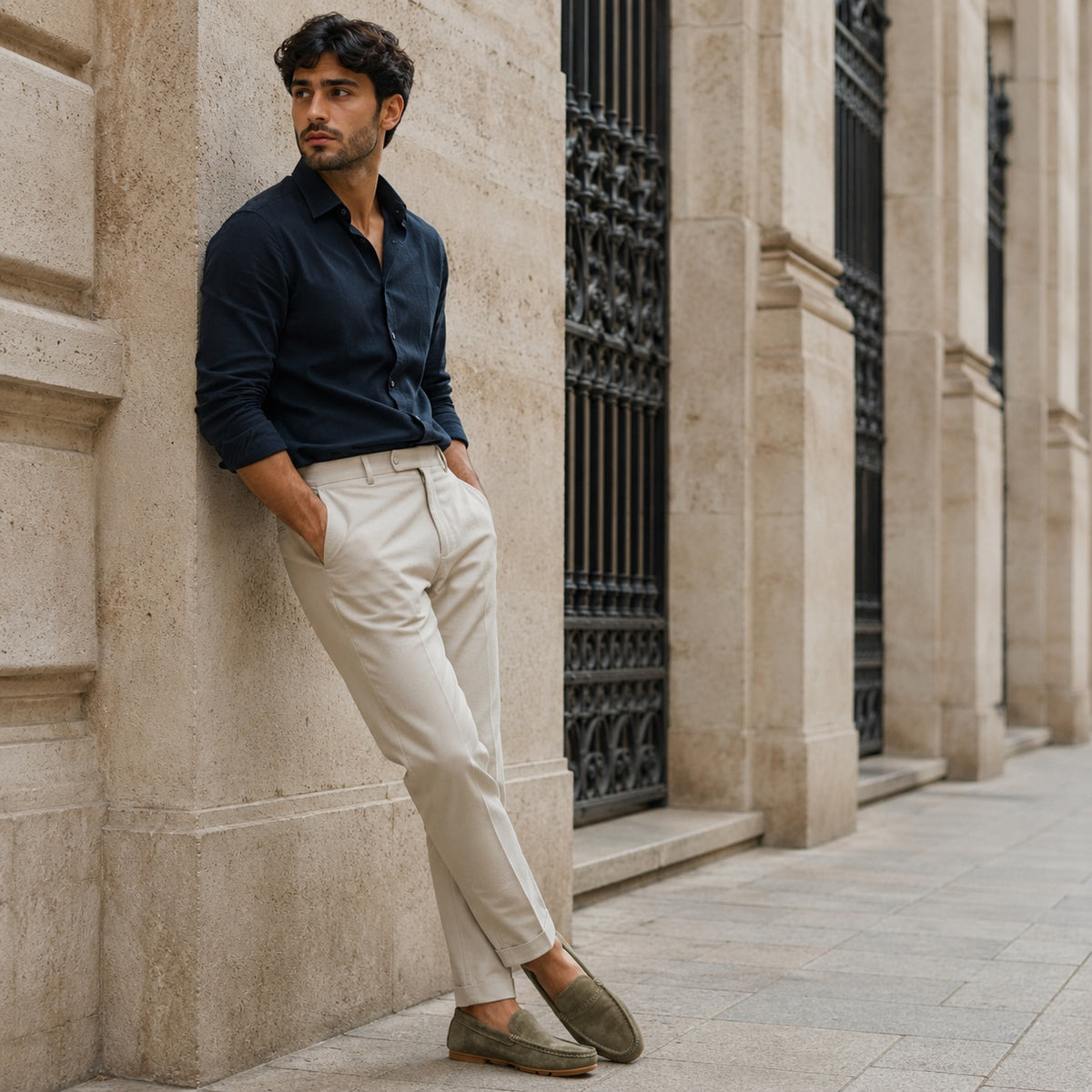 Noble Chaussure Mocassin Homme Daim Mocassins Homme En Daim Vert