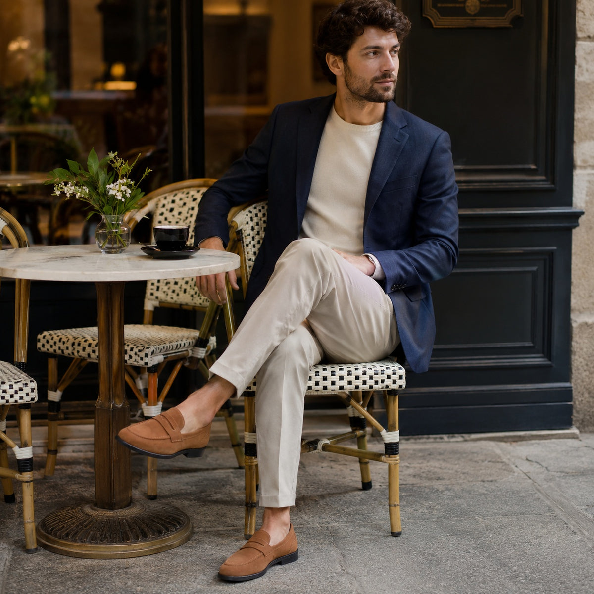 Noble Chaussure Mocassin Homme Daim Mocassins Homme Marron En Daim Classique