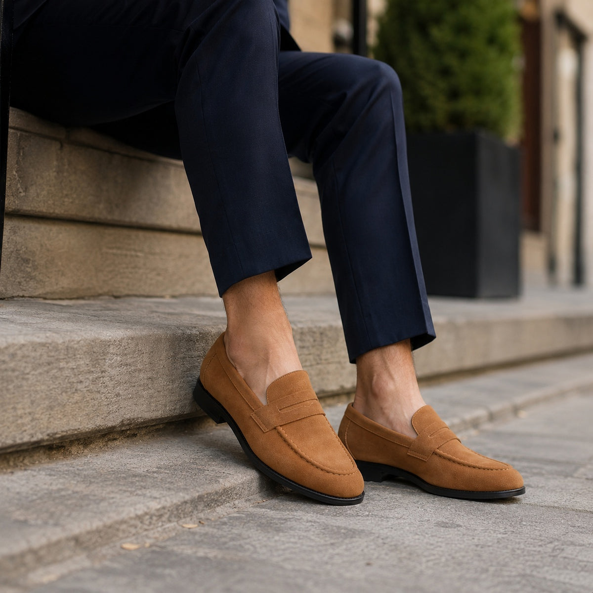 Noble Chaussure Mocassin Homme Daim Mocassins Homme Marron En Daim Classique
