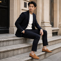 Noble Chaussure Mocassin Homme Daim Mocassins Homme Marron En Daim Classique