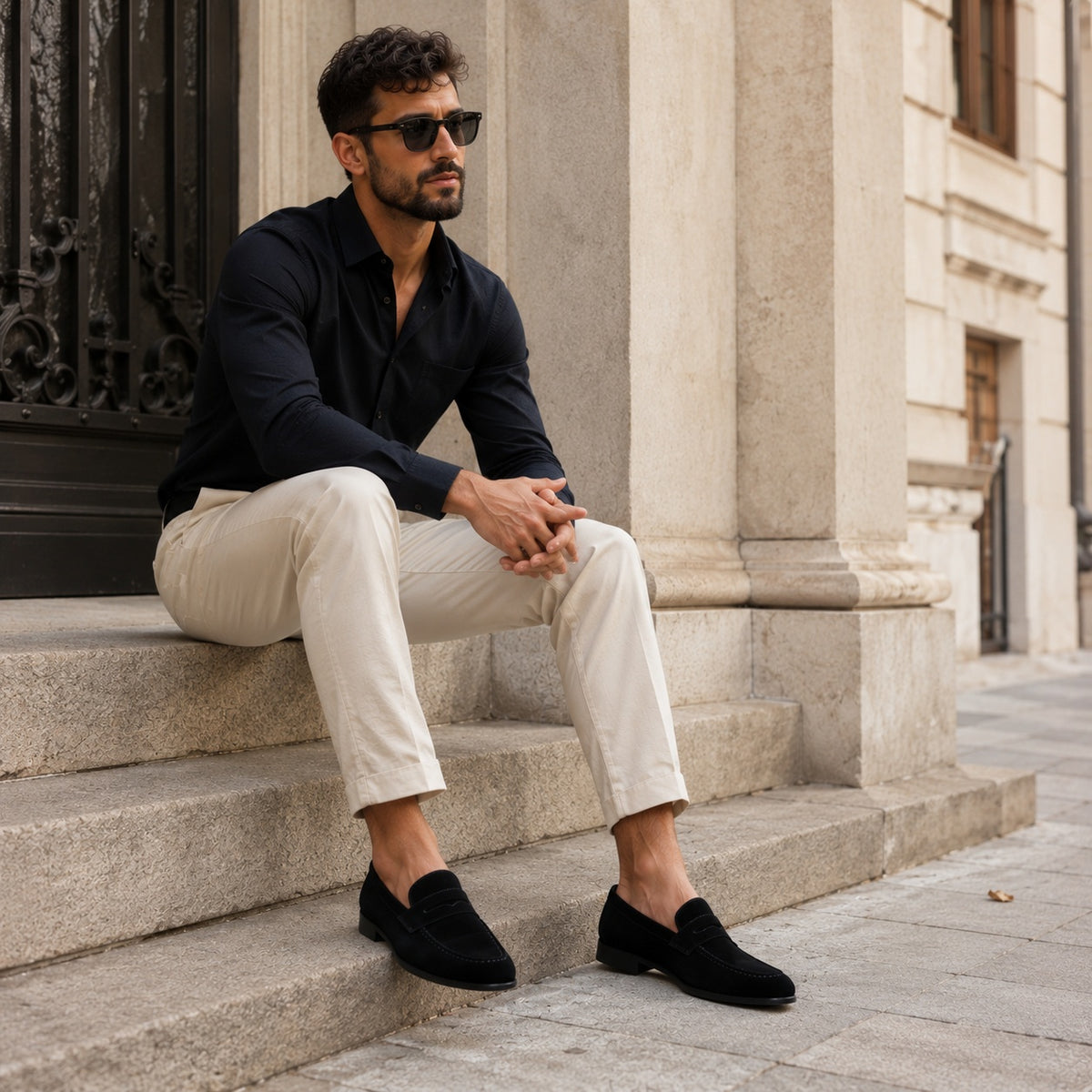 Noble Chaussure Mocassin Homme Daim Mocassins Homme Noir En Daim Classique