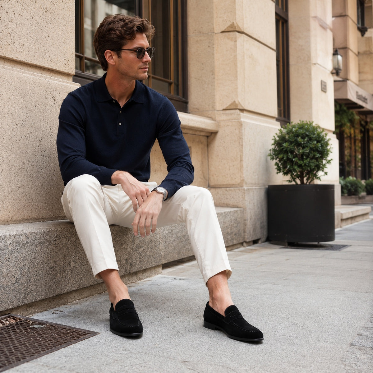 Noble Chaussure Mocassin Homme Daim Mocassins Homme Noir En Daim Classique