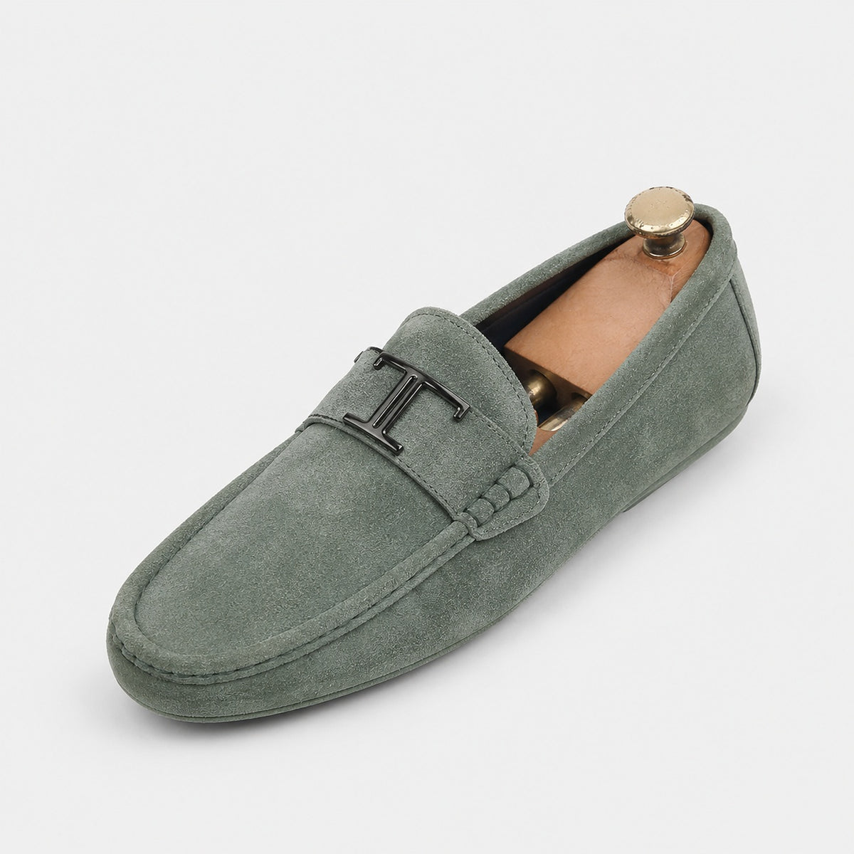 Noble Chaussure Mocassin Homme Daim Mocassins Homme Vert De Costume