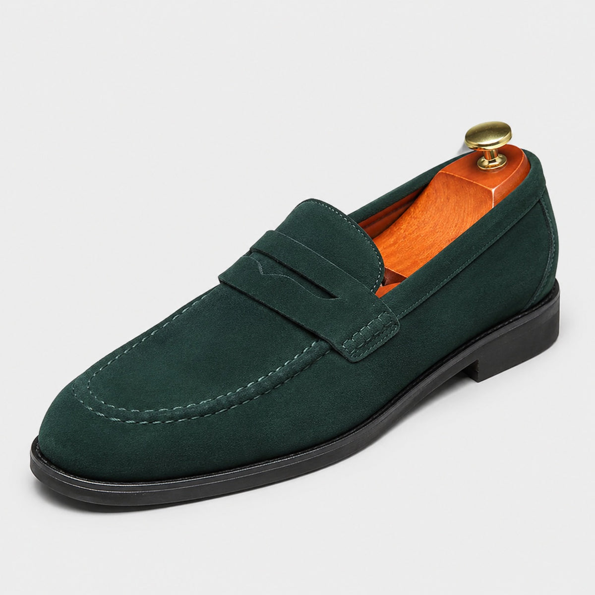 Noble Chaussure Mocassin Homme Daim Mocassins Homme Vert En Daim Classique
