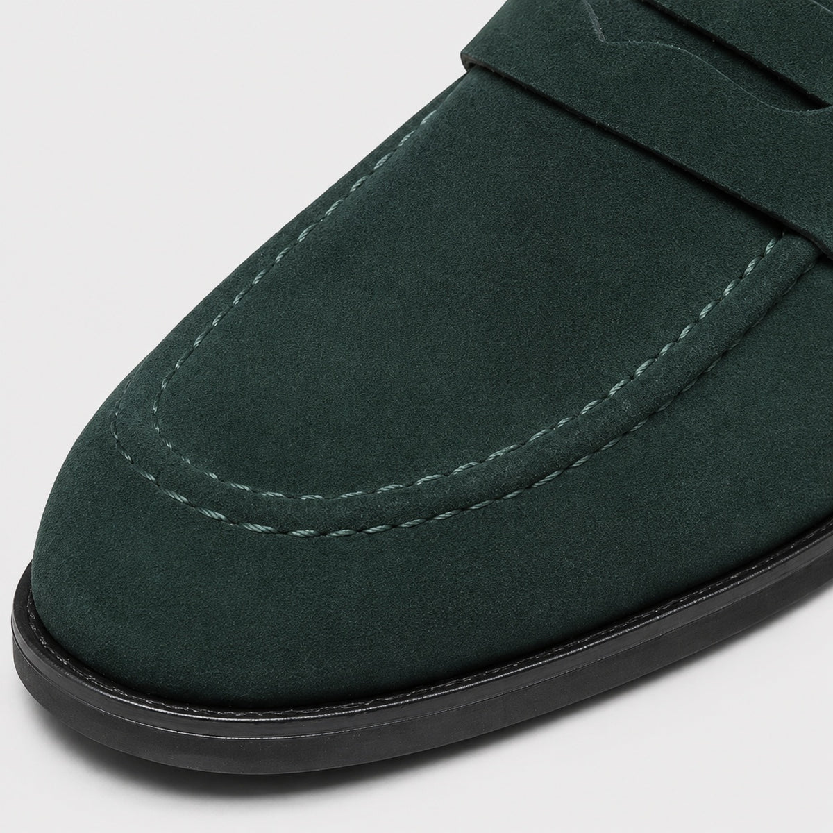 Noble Chaussure Mocassin Homme Daim Mocassins Homme Vert En Daim Classique
