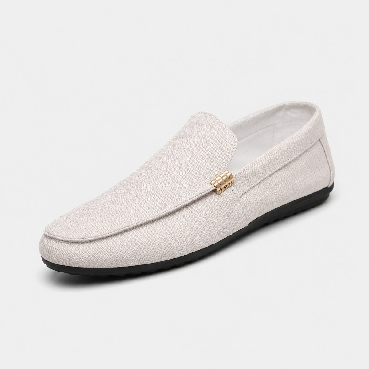 Noble Chaussure Mocassin Homme En Toile Mocassin Homme Beige Confortable
