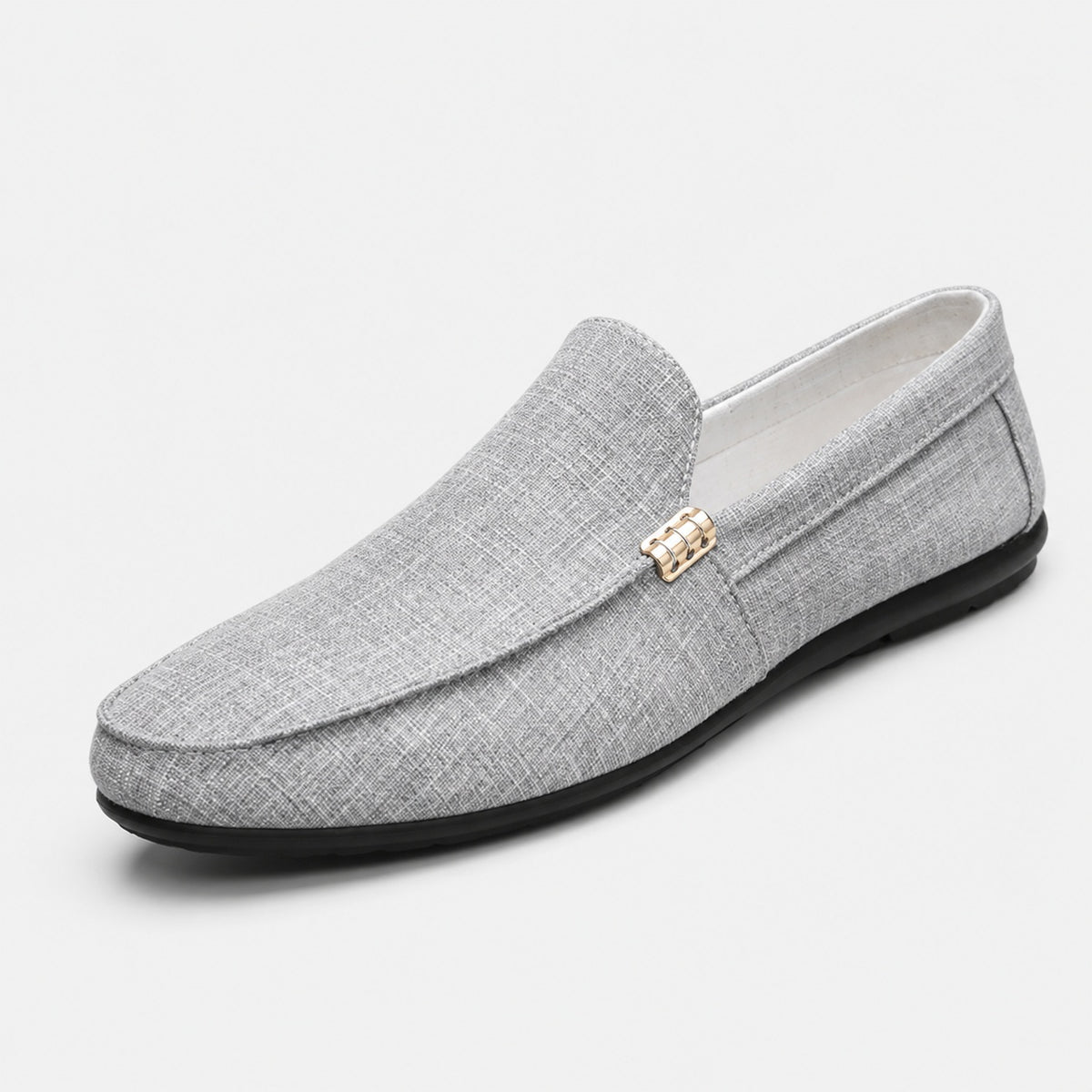 Noble Chaussure Mocassin Homme En Toile Mocassin Homme Gris Clair Confortable