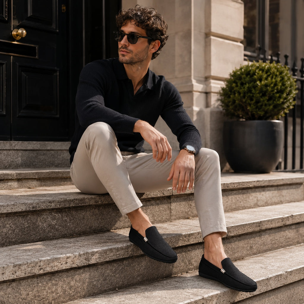 Noble Chaussure Mocassin Homme En Toile Mocassin Homme Noir Confortable