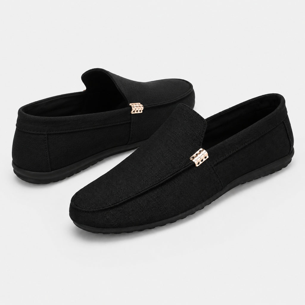 Noble Chaussure Mocassin Homme En Toile Mocassin Homme Noir Confortable