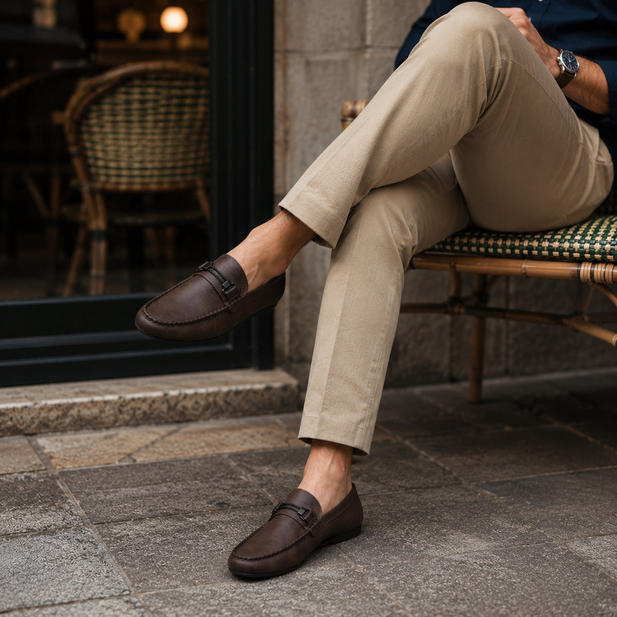 Noble Chaussure Mocassin Homme Marron Chausson Mocassin Mule Ouvert Marron