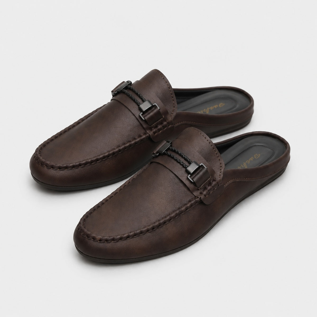 Noble Chaussure Mocassin Homme Marron Chausson Mocassin Mule Ouvert Marron