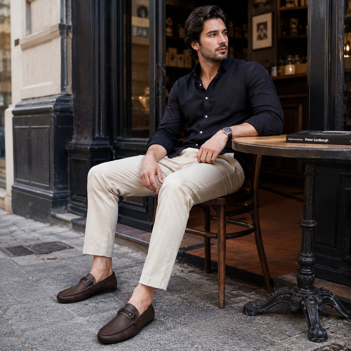 Noble Chaussure Mocassin Homme Marron Chausson Mocassin Mule Ouvert Marron