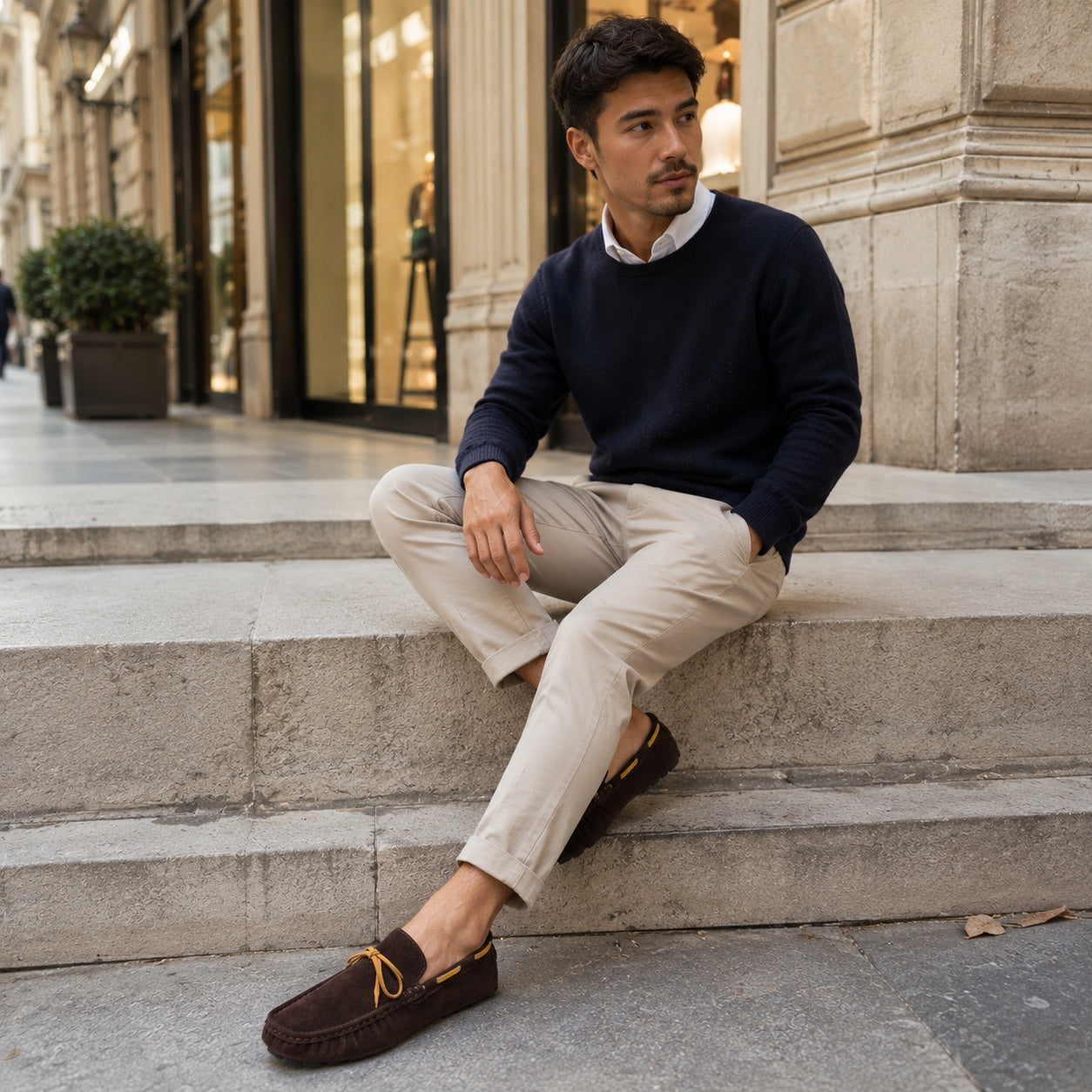 Noble Chaussure Mocassin Homme Marron Mocassin Homme Classique De Conduite À Nœud Marron