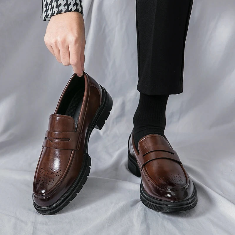 Noble Chaussure Mocassin Homme Marron Mocassin Marron Vernis