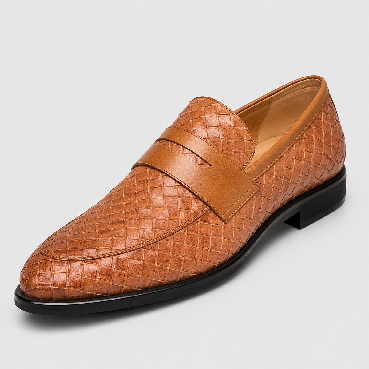 Noble Chaussure Mocassin Homme Marron Mocassins Homme En Cuir Tressé Marron