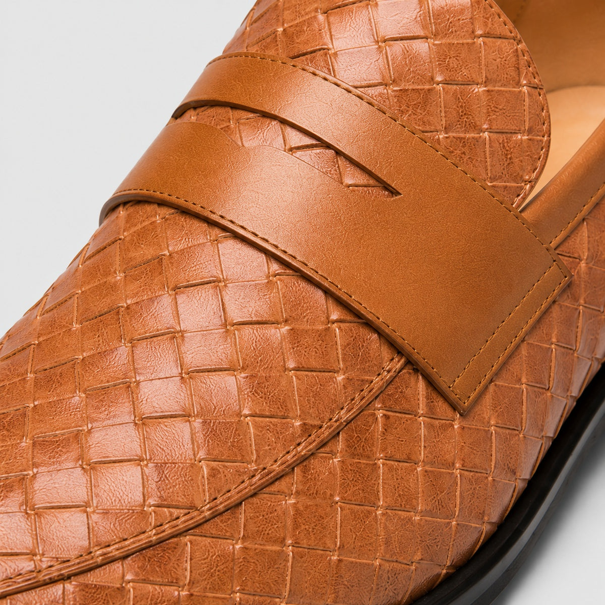 Noble Chaussure Mocassin Homme Marron Mocassins Homme En Cuir Tressé Marron