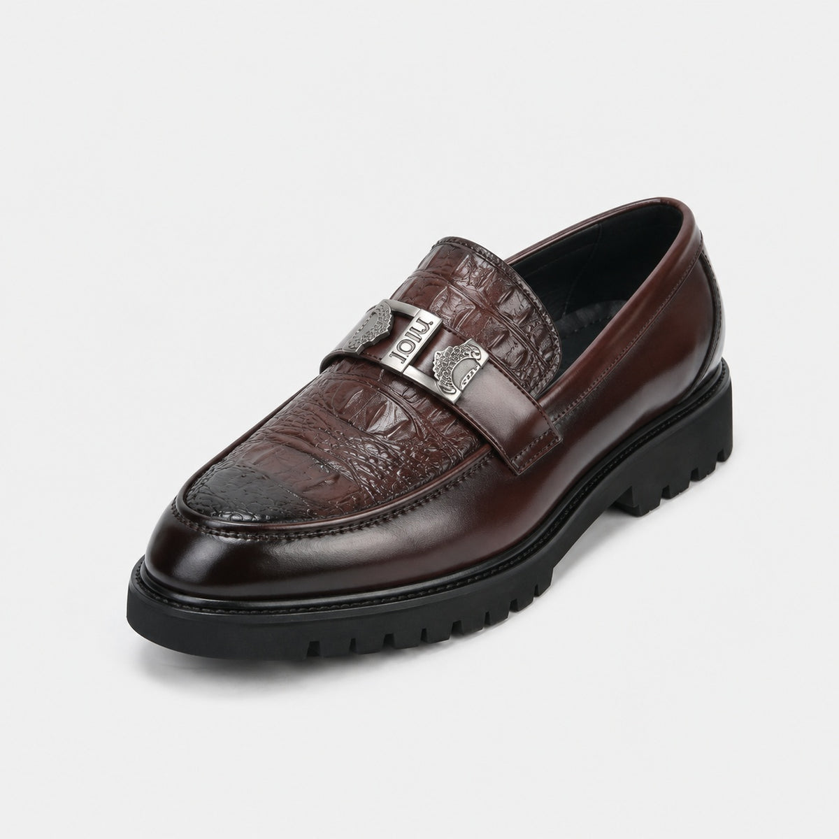 Noble Chaussure Mocassin Homme Marron Mocassins Luxe Marron Pour Homme Compensé