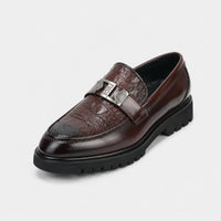 Noble Chaussure Mocassin Homme Marron Mocassins Luxe Marron Pour Homme Compensé