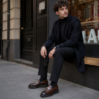 Noble Chaussure Mocassin Homme Marron Mocassins Luxe Marron Pour Homme Compensé