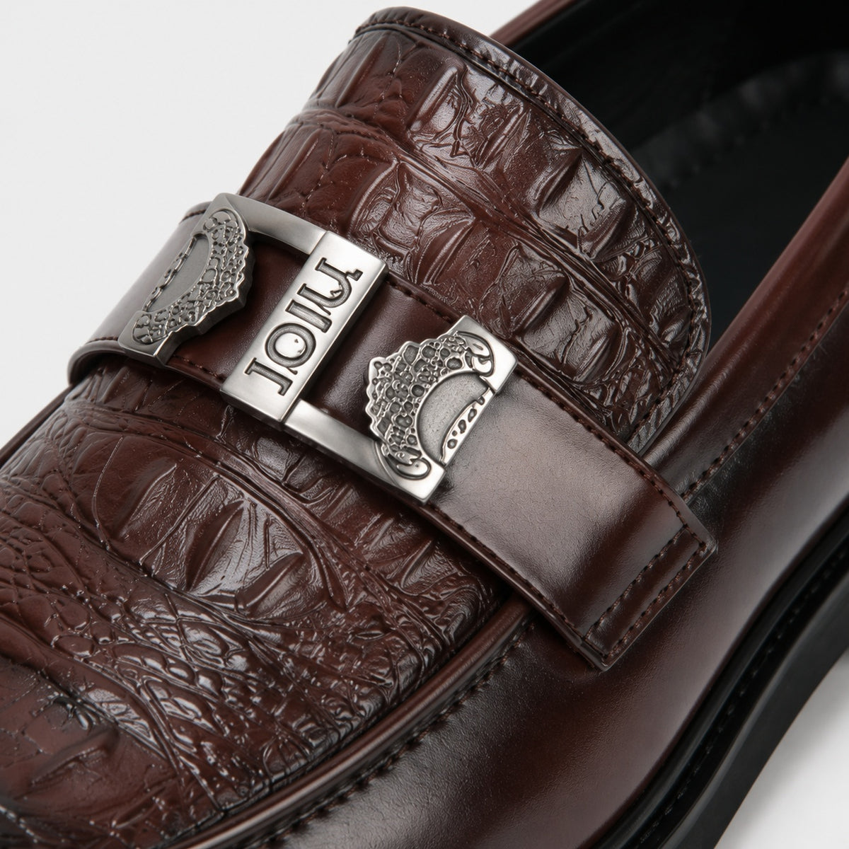 Noble Chaussure Mocassin Homme Marron Mocassins Luxe Marron Pour Homme Compensé