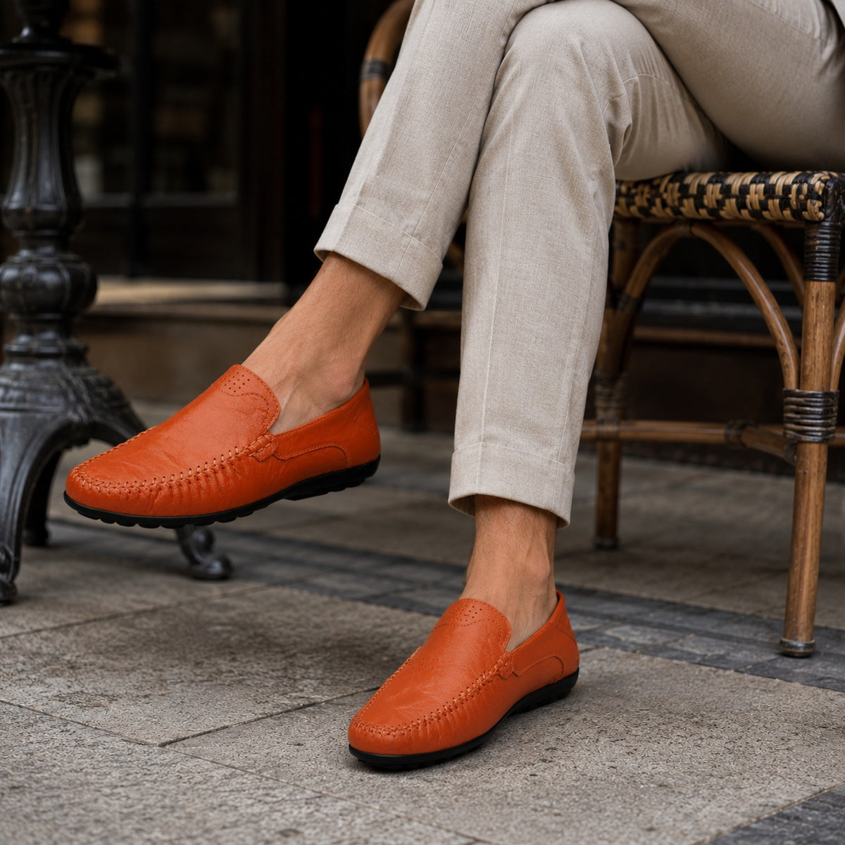 Noble Chaussure Mocassin Homme Marron Mocassins Orthopédiques De Marche Pour Homme