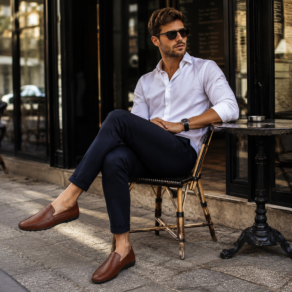 Noble Chaussure Mocassin Homme Marron Mocassins Orthopédiques Pour Homme