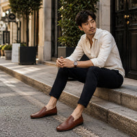 Noble Chaussure Mocassin Homme Marron Mocassins Orthopédiques Pour Homme