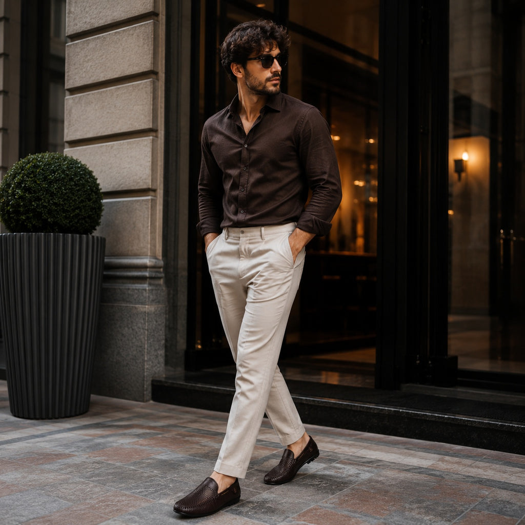 Noble Chaussure Mocassin Homme Marron Mocassins Souples En Cuir Synthétique