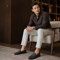Noble Chaussure Mocassin Homme Marron Mocassins Souples En Cuir Synthétique