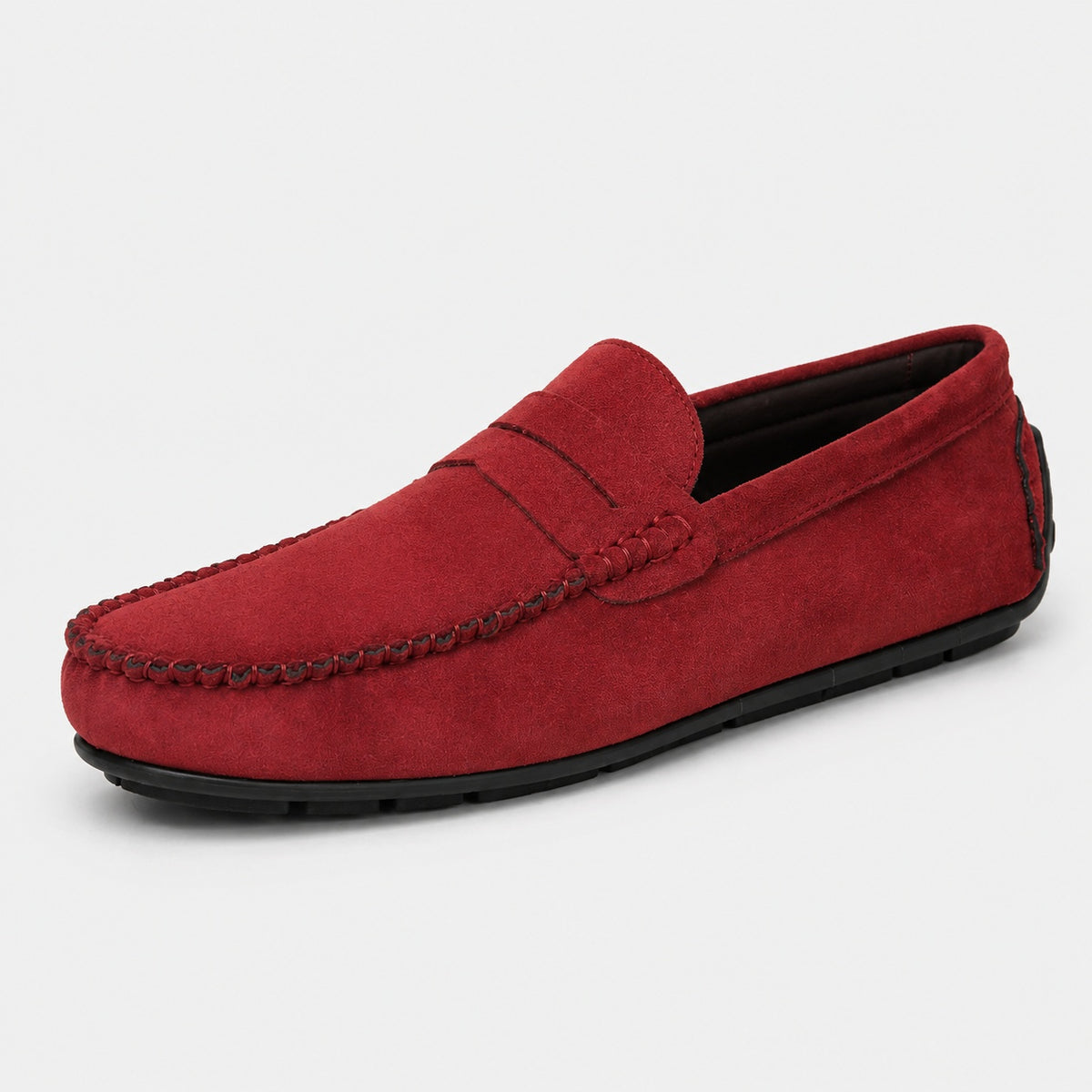 Noble Chaussure Mocassin Homme Mocassin Homme Rouge En Daim Décontracté