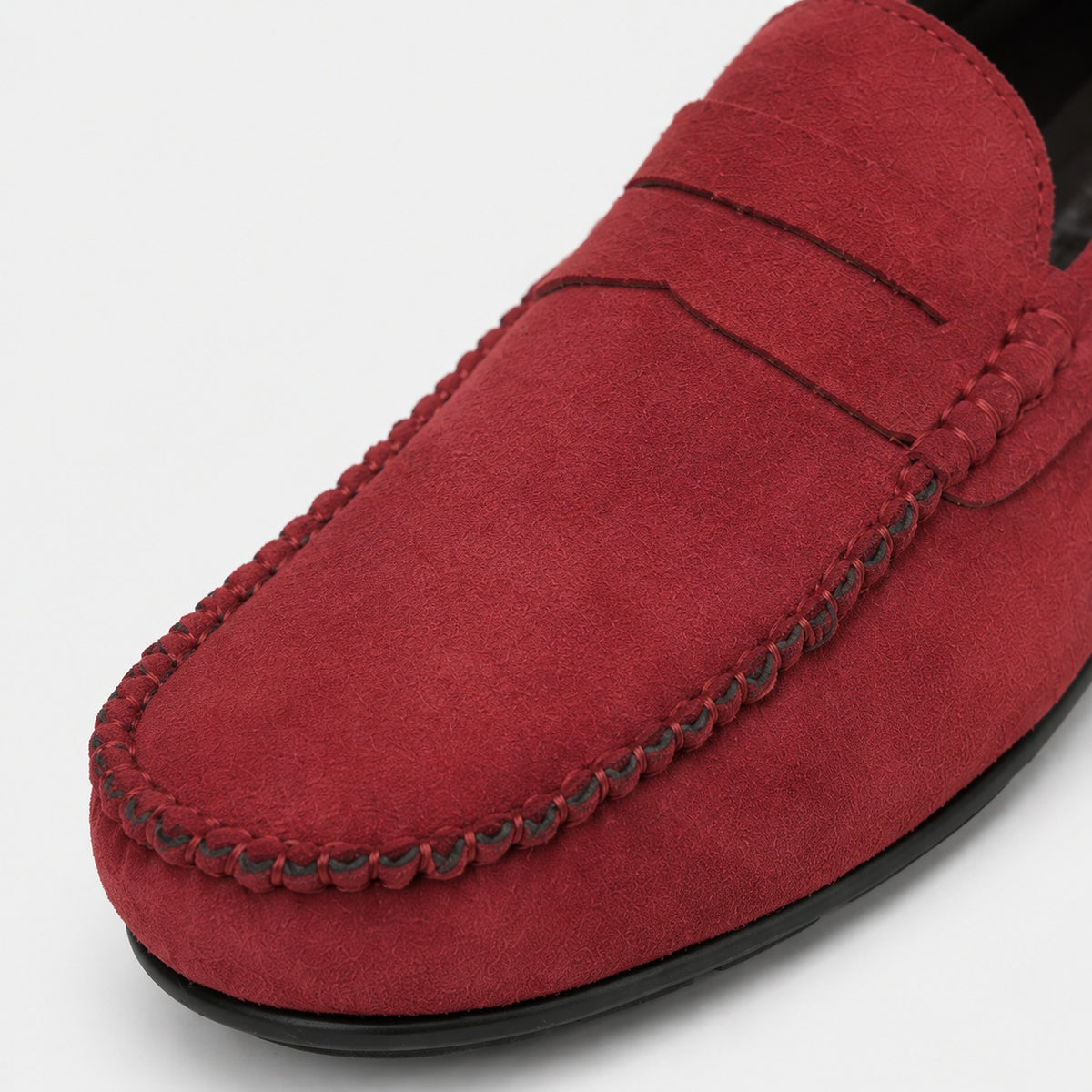 Noble Chaussure Mocassin Homme Mocassin Homme Rouge En Daim Décontracté