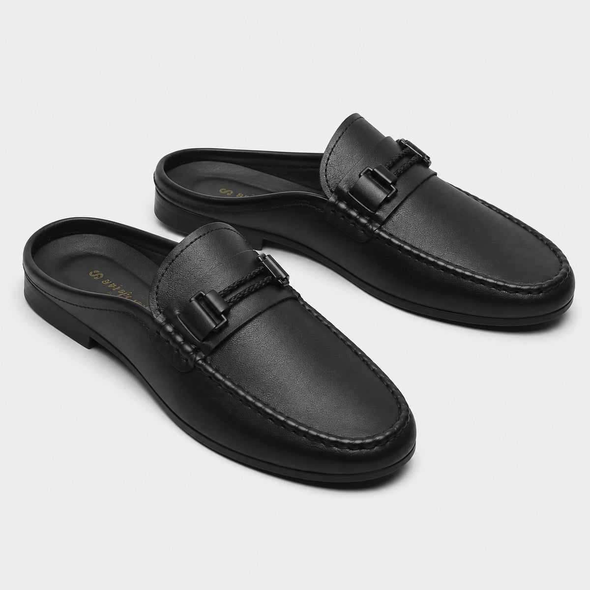 Noble Chaussure Mocassin Homme Noir Chausson Mocassin Mule Ouvert Noir