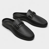 Noble Chaussure Mocassin Homme Noir Chausson Mocassin Mule Ouvert Noir