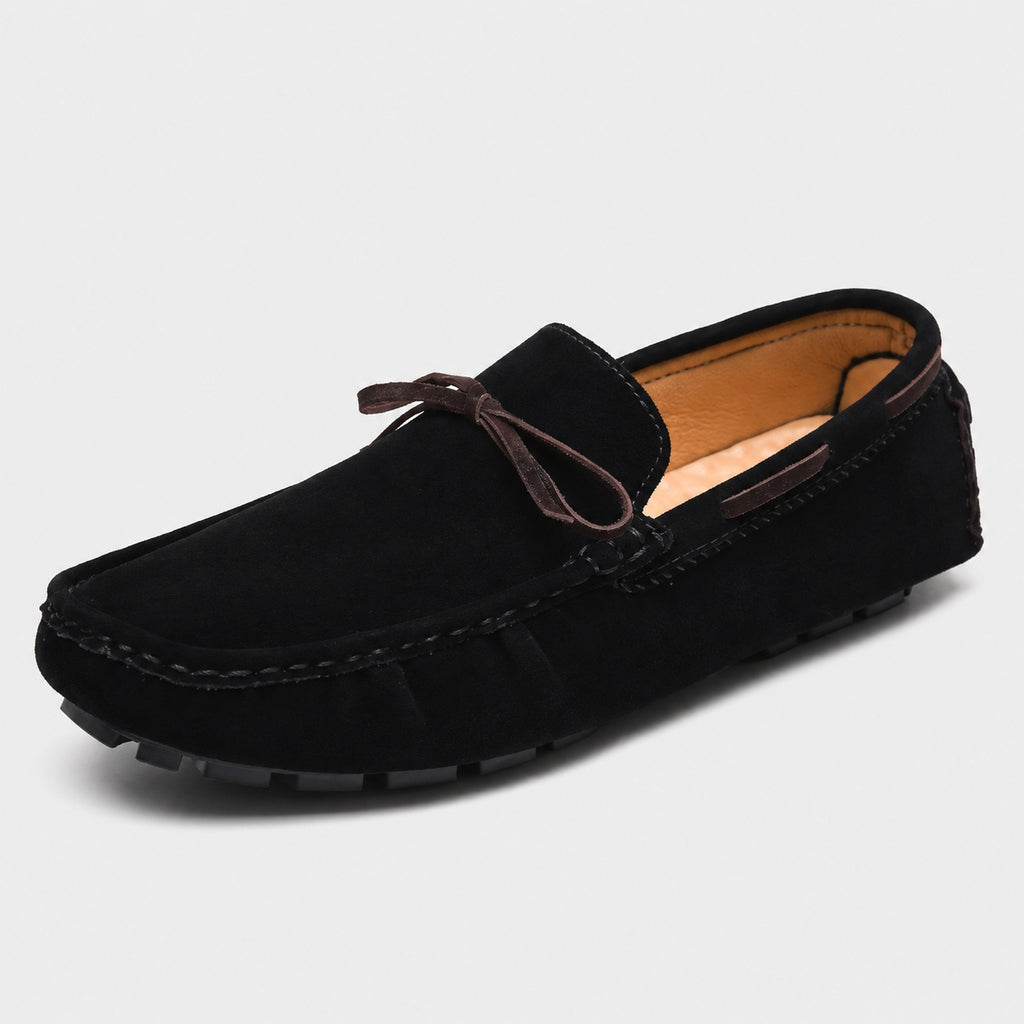 Noble Chaussure Mocassin Homme Noir Mocassin Homme Classique De Conduite À Nœud Noir