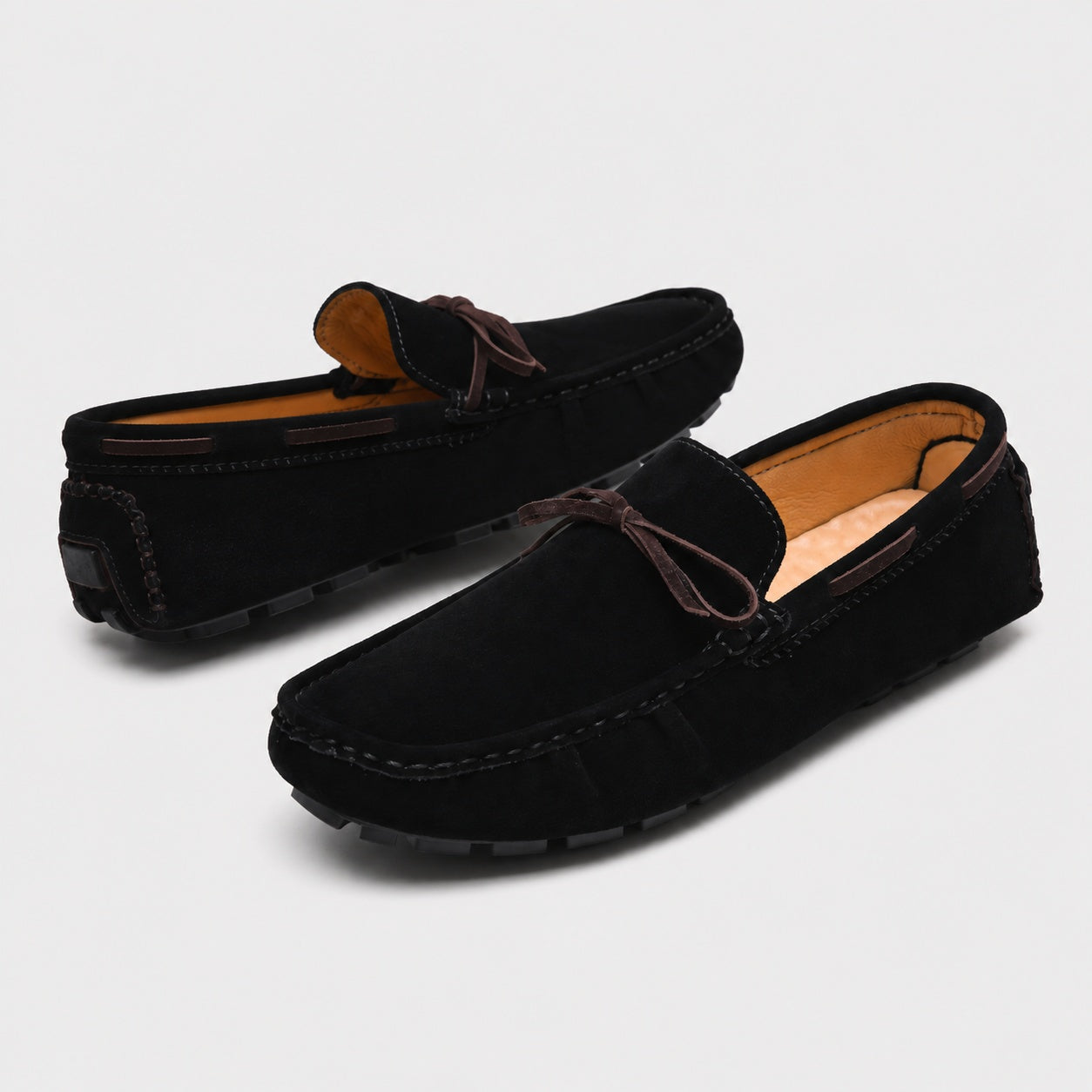Noble Chaussure Mocassin Homme Noir Mocassin Homme Classique De Conduite À Nœud Noir