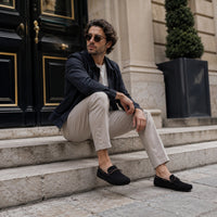 Noble Chaussure Mocassin Homme Noir Mocassin Homme Classique De Conduite À Nœud Noir