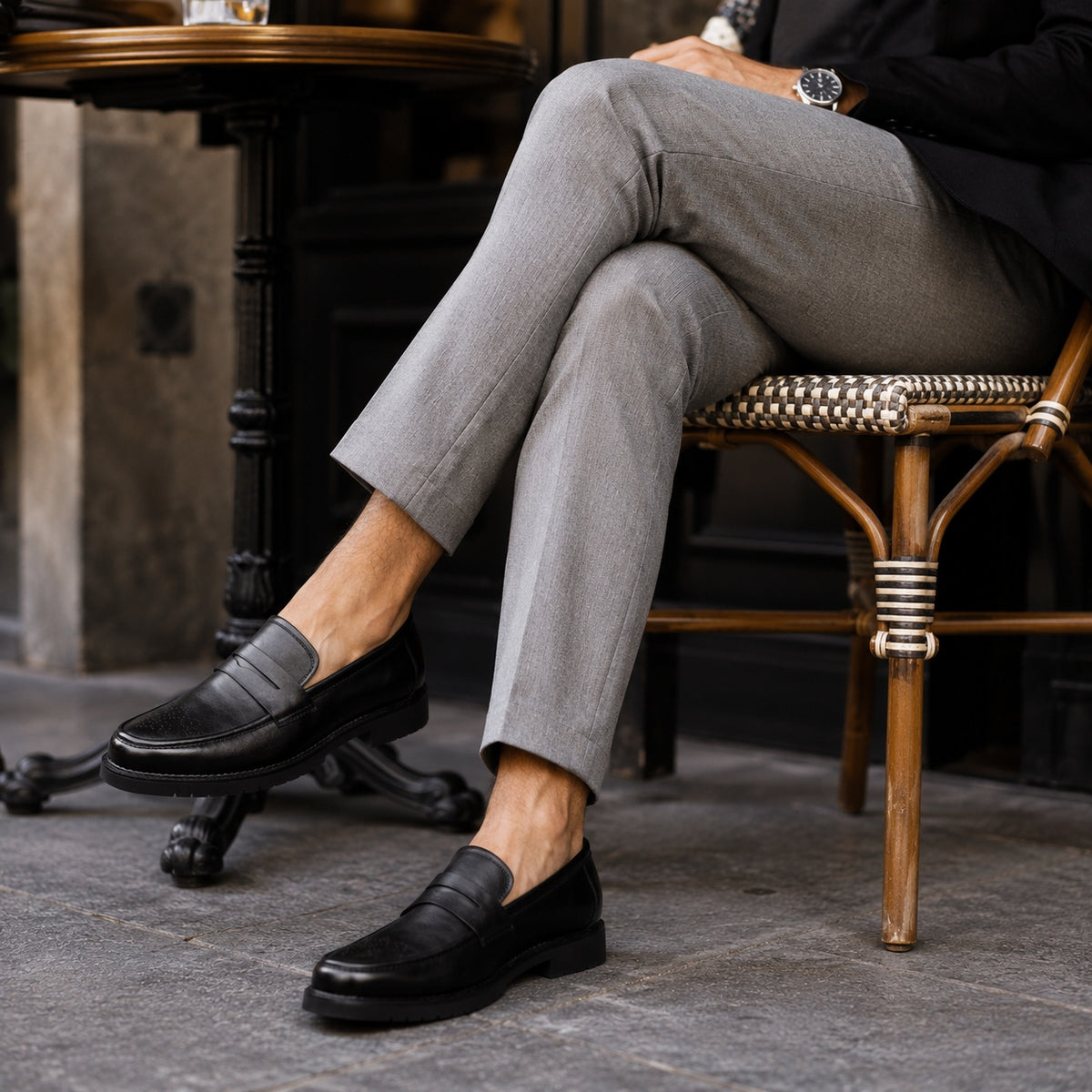 Noble Chaussure Mocassin Homme Noir Mocassin Homme Luxe Noir
