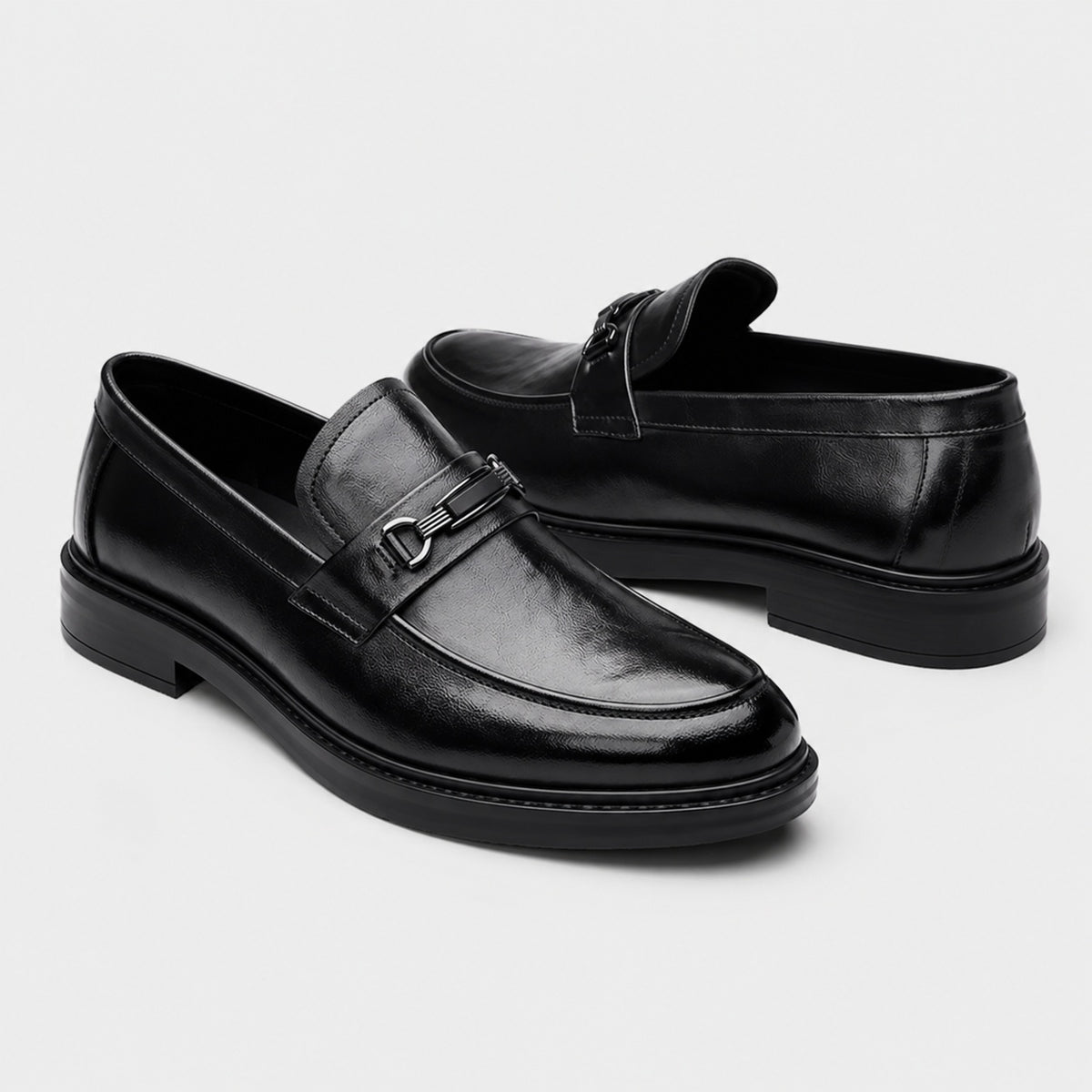 Noble Chaussure Mocassin Homme Noir Mocassin Homme Noir Brillant
