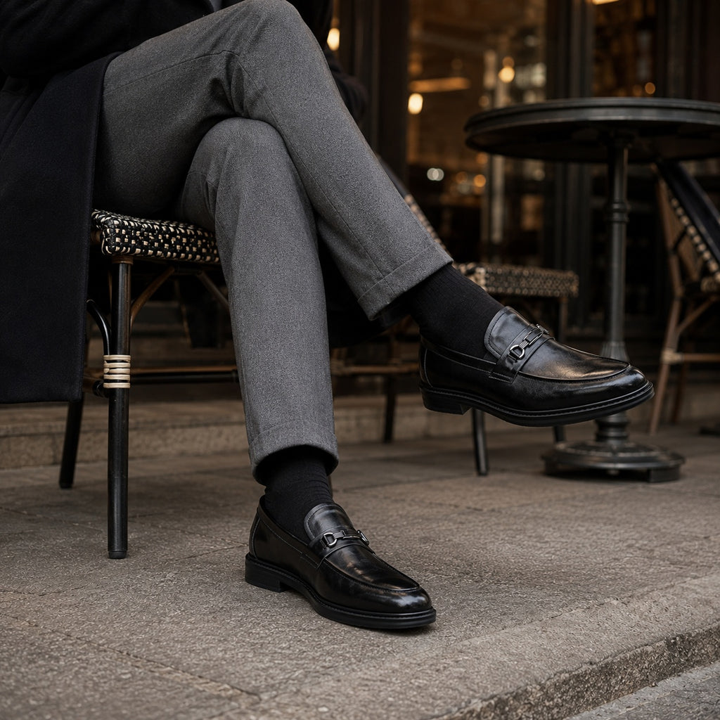 Noble Chaussure Mocassin Homme Noir Mocassin Homme Noir Brillant