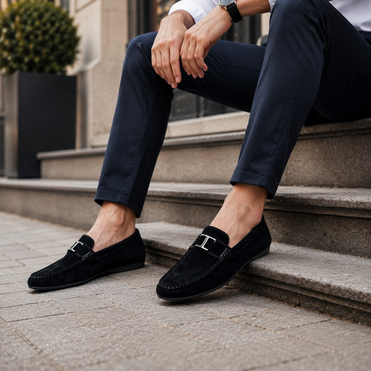Noble Chaussure Mocassin Homme Noir Mocassin Noir Pour Costume Homme