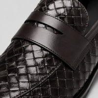 Noble Chaussure Mocassin Homme Noir Mocassins Homme En Cuir Tressé Noir